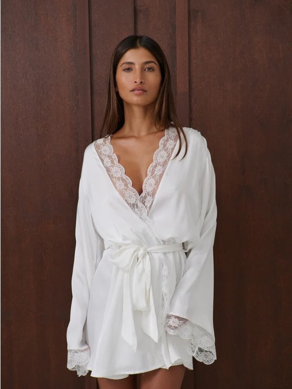 Kat the Label Sidney Robe - Ivory Satin